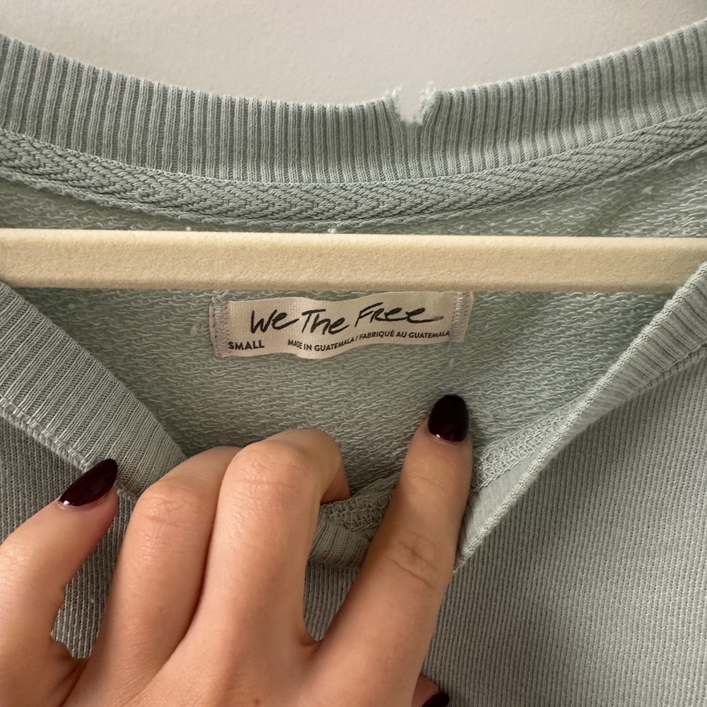 Free People We The Free Camden Sweatshirt Mint Green - Picture 5 of 5